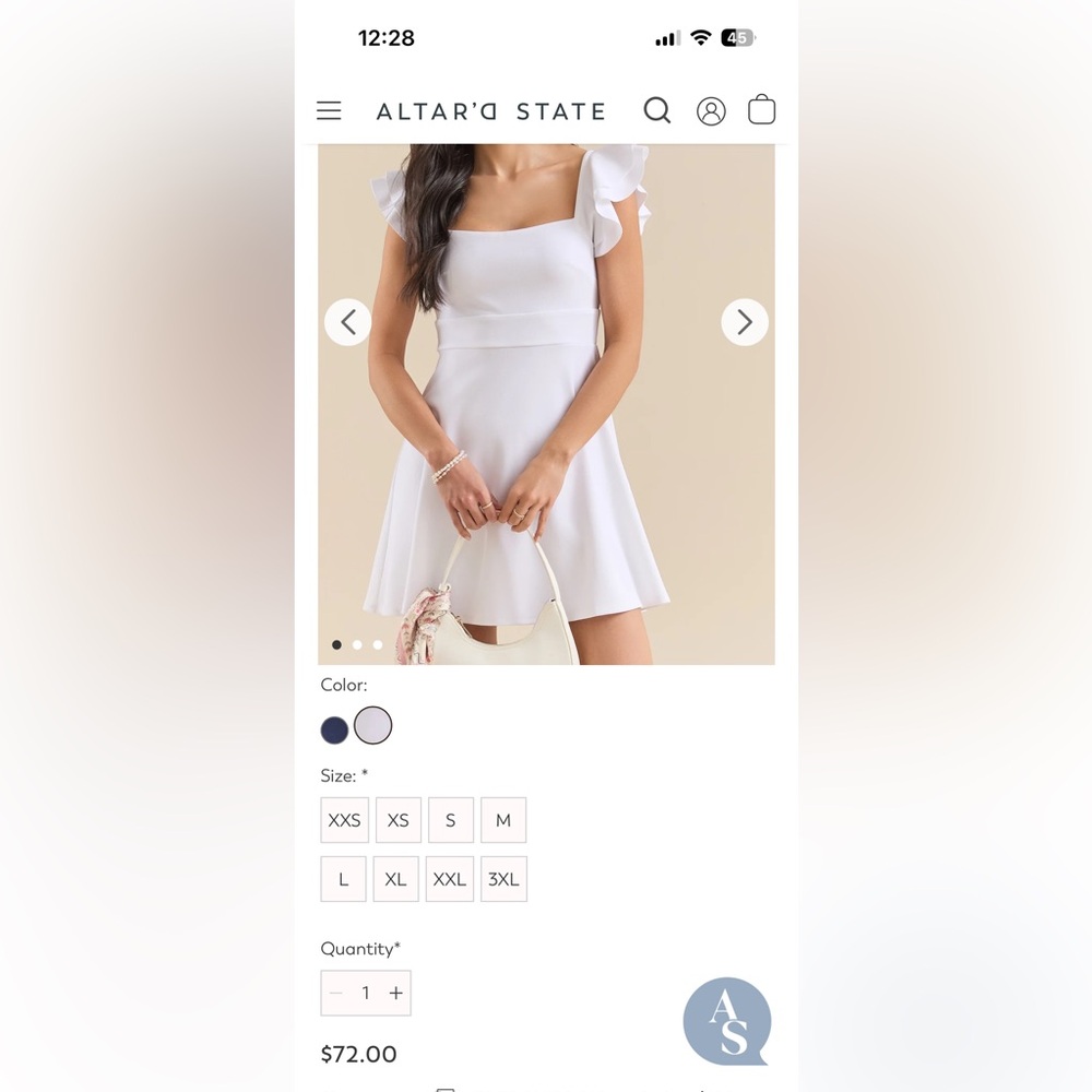 Brand New With Tags Altar’d State White Dress